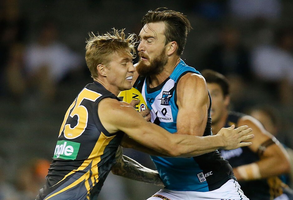 AFL 2016 NAB Challenge - Richmond v Port Adelaide Charlie Dixon has been recruited to boost the Power's forward line - ${keywords}
